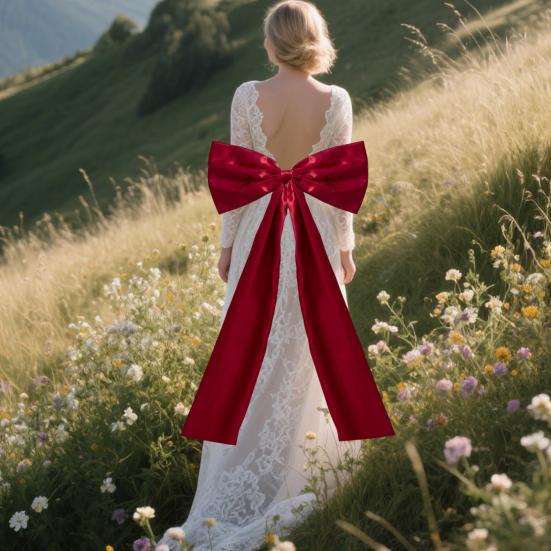 Large Bow Decoration Giant Satin Ribbon Bow for Wedding Birthday Baby Shower Bachelorette Party Arch Room Wall Backdrop Decor