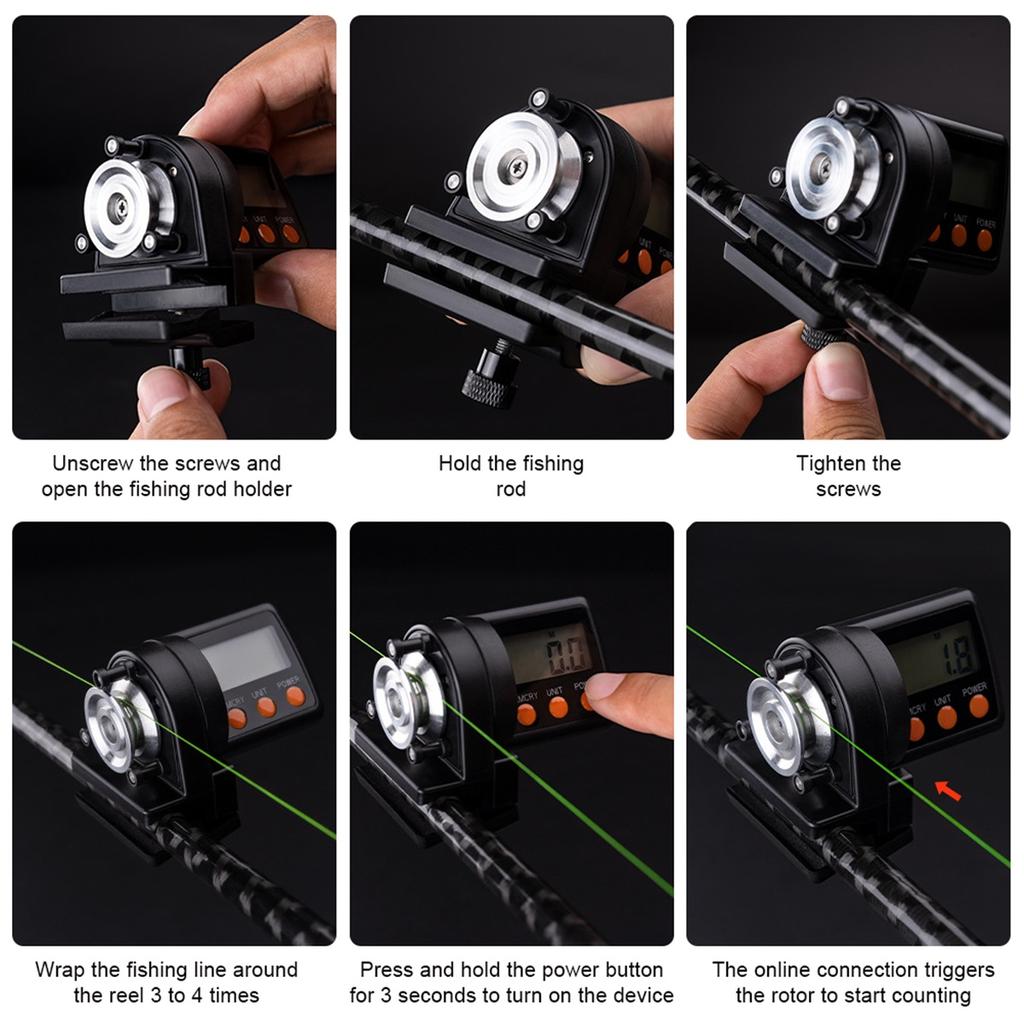 Digital Fishing Line Counter with BiDirectional Measurement Range 199 9 to 999 9 Meters for Waterdrop Reels