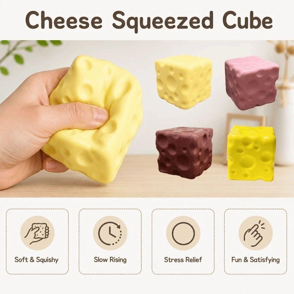 Super Soft Cheese Squishy Toy 6cm Cheese Stress Ball Novelty Cheese Pinch Children's Gifts
