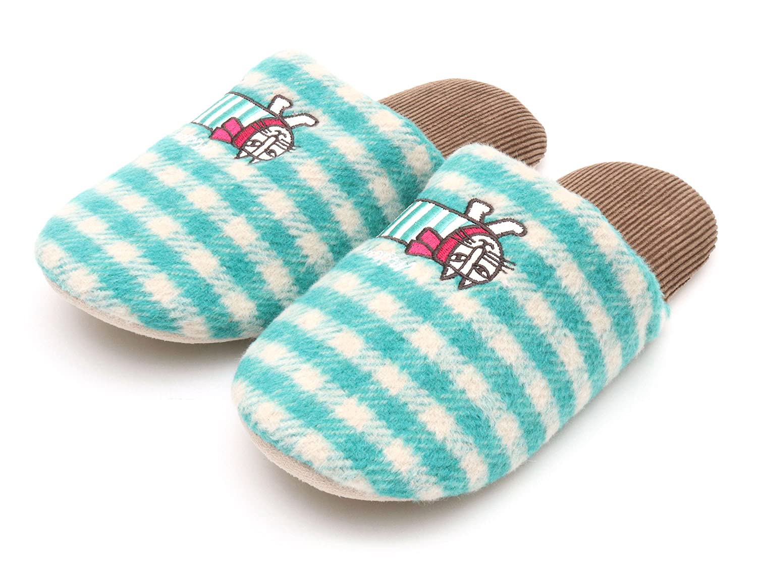 

Lisa Larson Gingham Check Mikey Soft Slippers (Green)