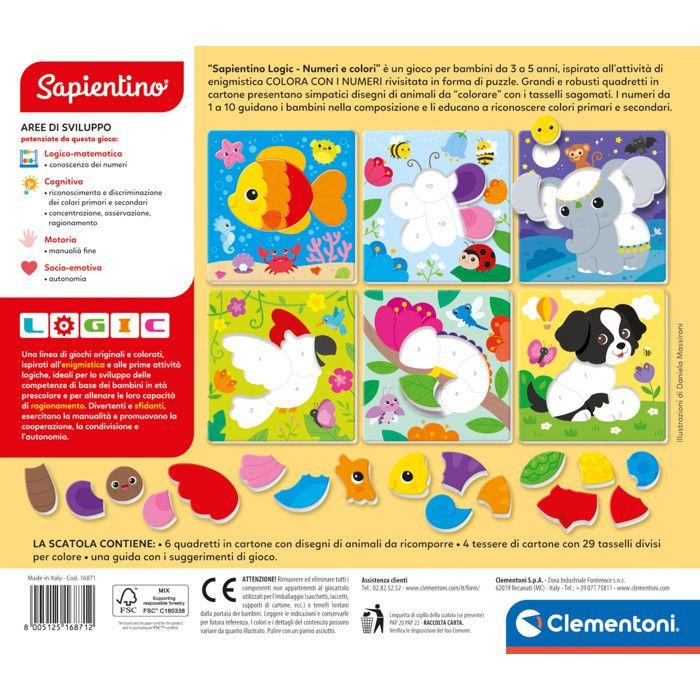 Clementoni Logic Numeri e Colori 16871 Puzzle Educativo 3-5 Anni Multicolore