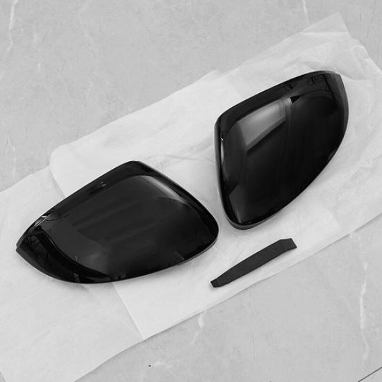 Gloss Black Side Wing Mirror Cover Cap w/o Lane Assist For VW Golf 8 MK8 2020-UP