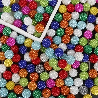 10 mm, 50 Stück, Acrylperlen, Bayberry-Perlen, runde lose Perlen für Schmuckherstellung, DIY-Zubehör