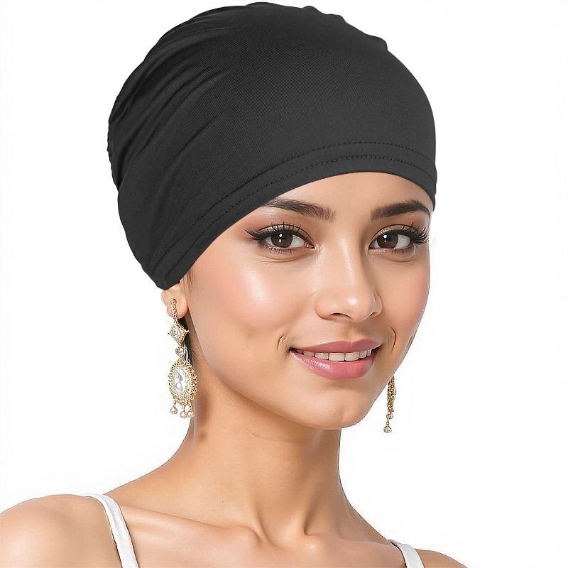 

Fashion New Muslim Headscarf Hat for Women s Base Hat Underscarf Hijab Bonnet Soft Stretch HIjabs Tube Cap Turbante Mujer Hat чёрный