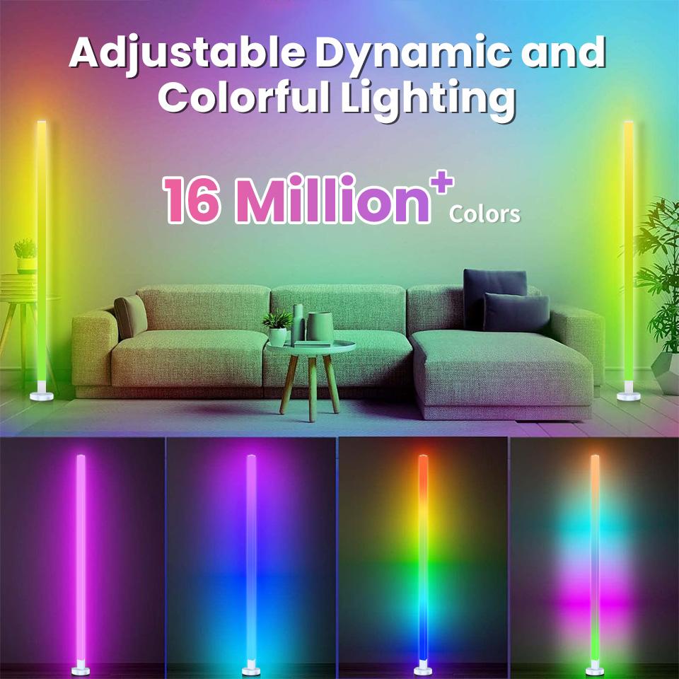150CM RGB Floor Lamp LED Corner Floor Lamp Bedroom Ambient Lighting RGBIC Color Changing APP Control For Living Room Decorate