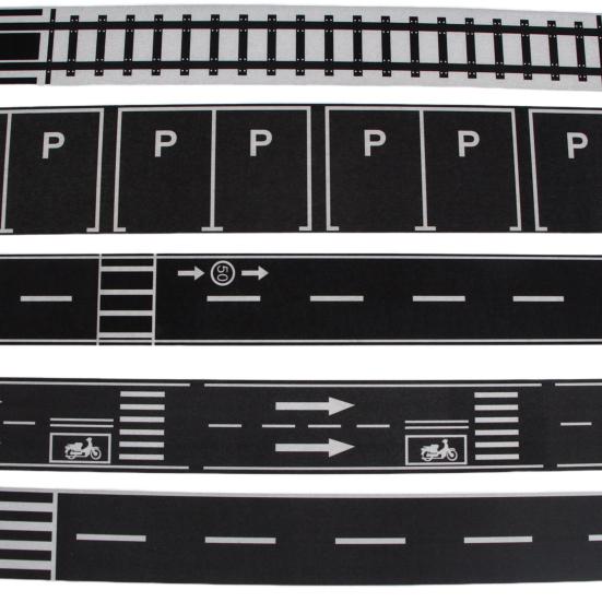 Roadway Tape Black Road Track Car Track Tape Dollhouse Miniature Decor Residue-Free Adhesive Sticker