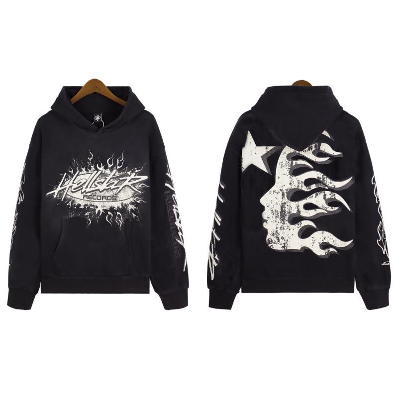 Unisex Retro Distressed Print Hoodie - Herbst/Winter Mode