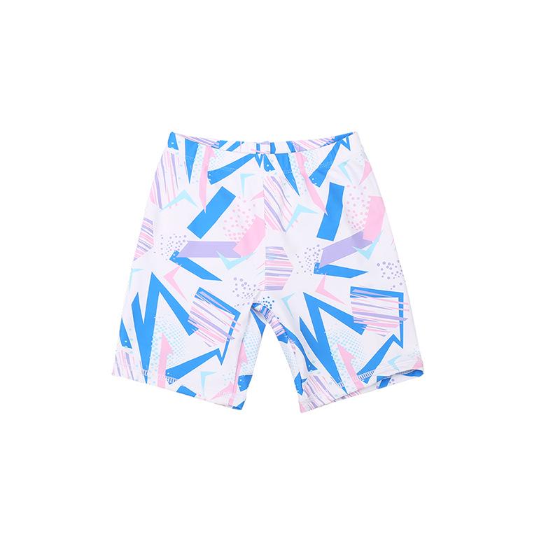 Girls' Two-Piece Long Sleeve Sporty Swimsuit with Rabbit Design and Sun Protection