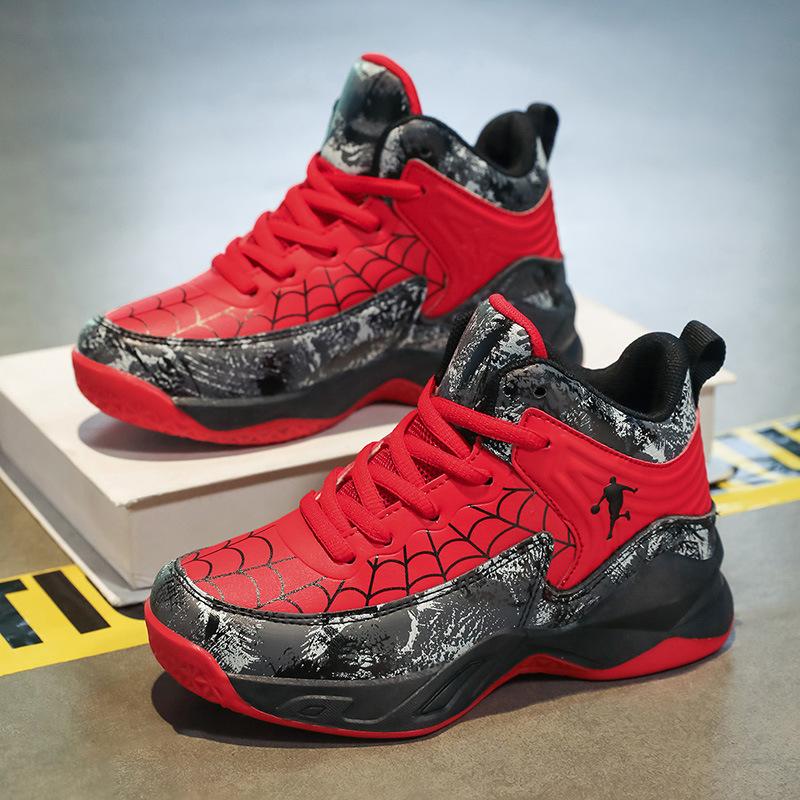 Boys shoes 2025 autumn new children's leather sneakers boys wear-resistant non-slip basketball shoes