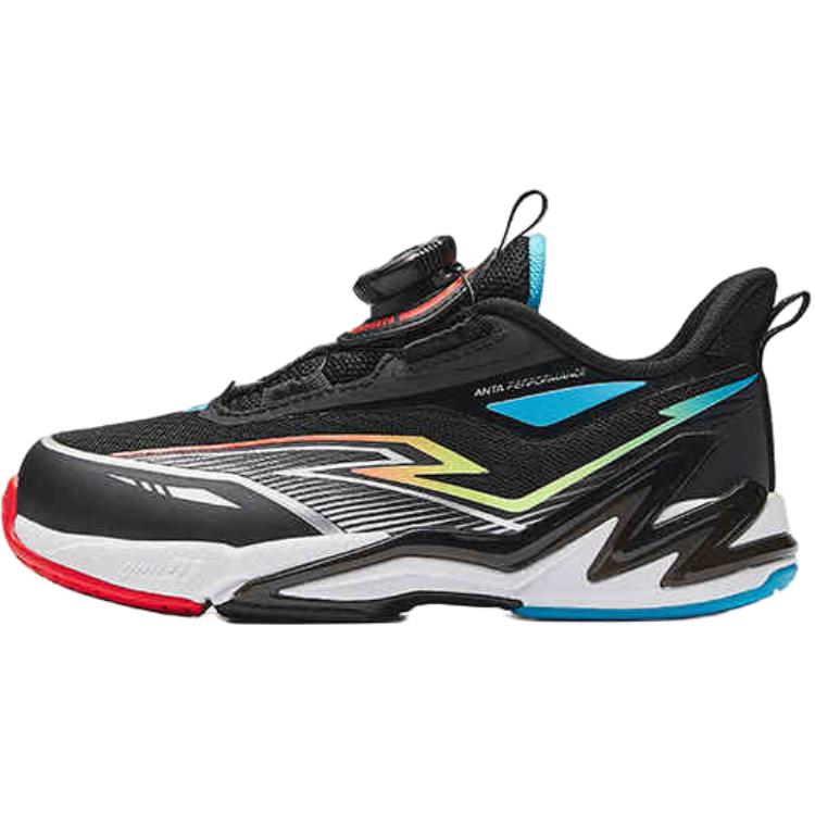Anta Kids Fly Knight 4 Fabric Comfortable Casual Non-Slip Shock Absorbing Wear-Resistant Low-Top Running Shoes Kids running shoes Black 312519963-1
