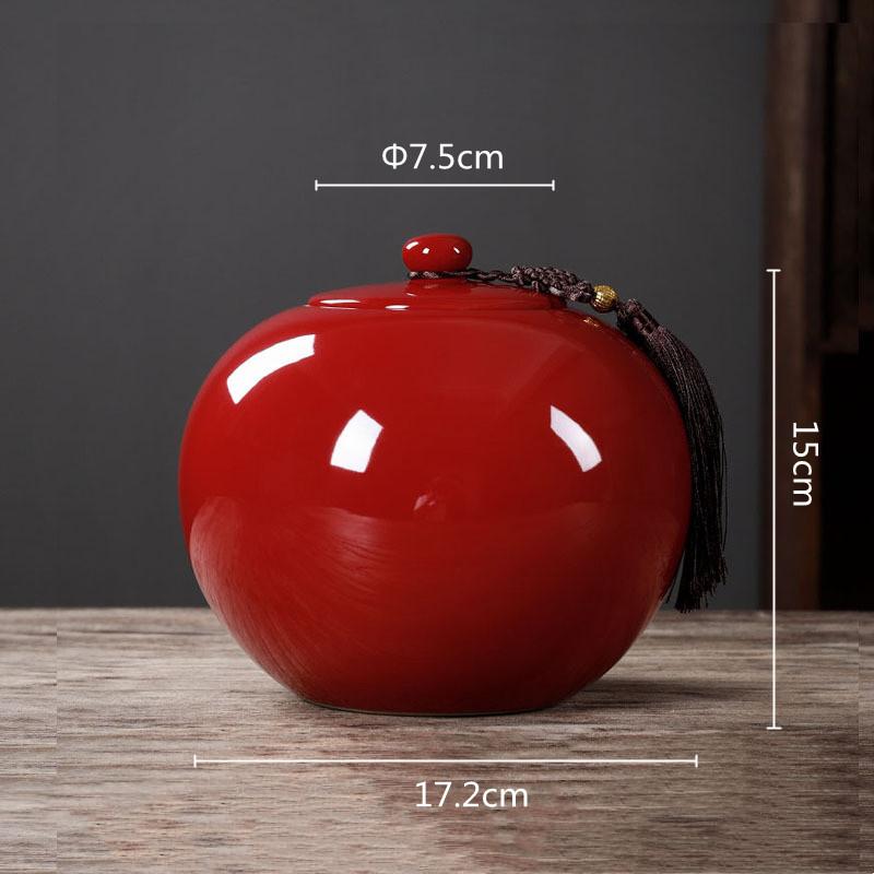 Ceramic Tea Pot Round Storage Airtight Container Chinese Vintage Bottle General Can Caddy Organizer