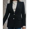 Mulheres Temperamento Lapela Slim Fit Terno Jaqueta Outono Turn Down Collar Trespassado Escritório Senhora Blazer Elegante Moda Casacos