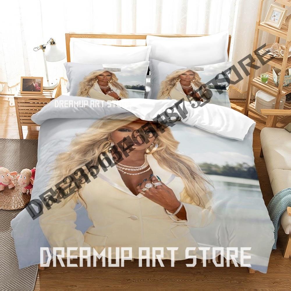 3D Print Mary J. Blige Bedding Set Single Twin Full Queen King Size Bed Set Adult Kid Bedroom Duvetcover Sets Game Anime Bed