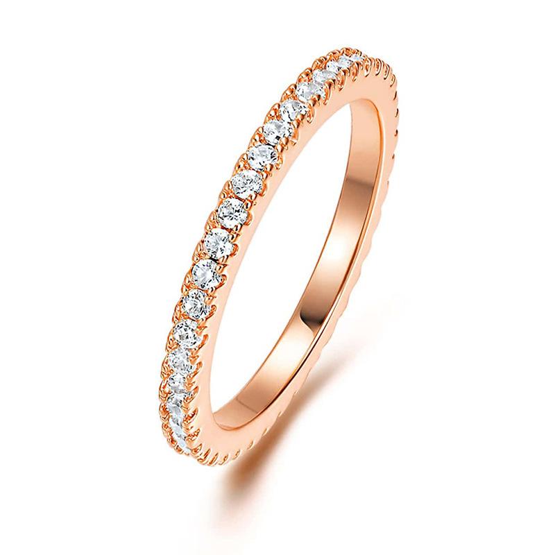 

Zircon ring, simple full diamond single-row index finger ring, fashionable versatile ring, hot-selling fashion commuting in Europe and America No. 10
