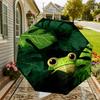 Jungle Adventure Frog Print Umbrella: Automatic Opening & Closing, Outdoor Protection, Lightweight and Durable for Travel, Unique Gift Idea 063
