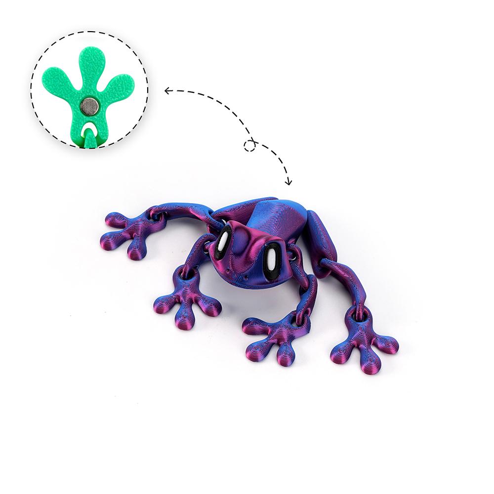 

3D Printing Magnetic Frog Joint Movable Frog Refrigerator Magnet Office Desktop Ornaments Home Decoration Creativity Toy Gifts Eye color is random
