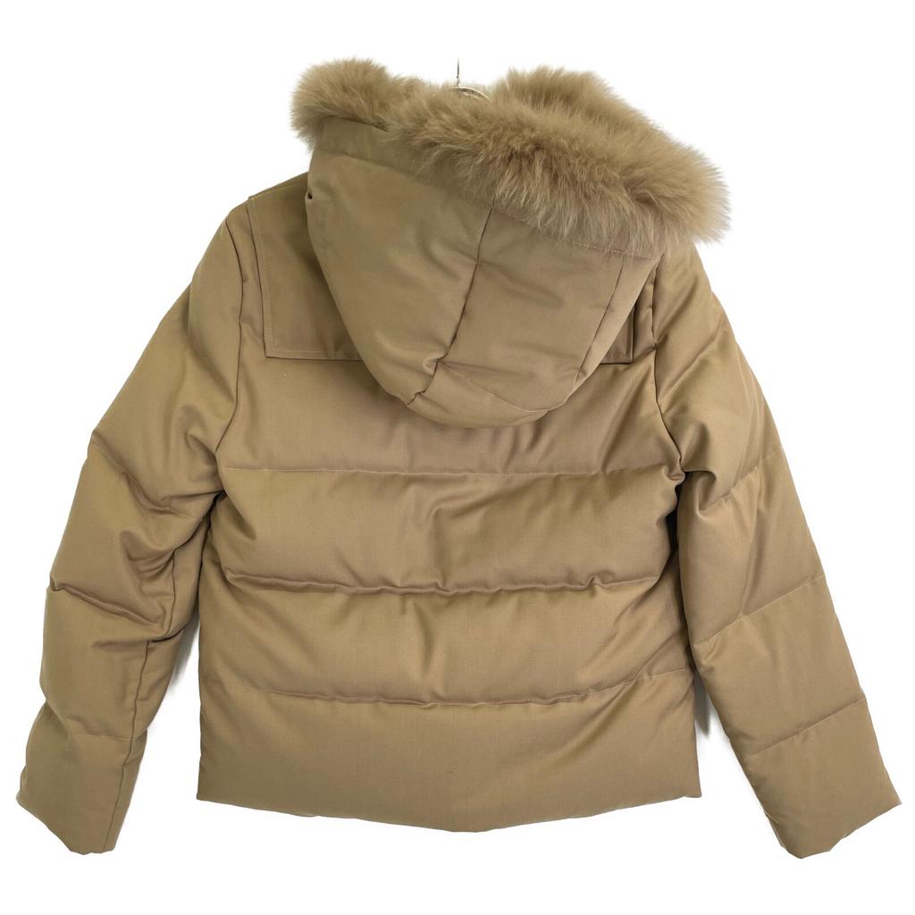 Droite Lautreamont Beige Fox Fur Duffle Short Down Jacket Jacket 2 beigeUsed
