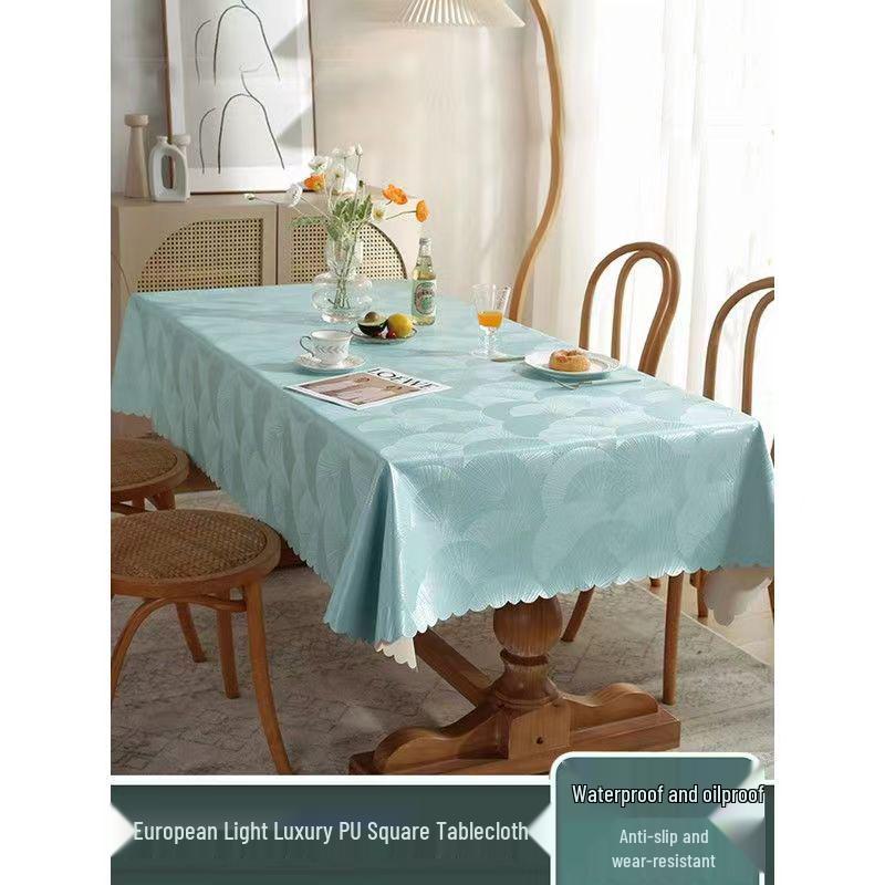 Waterproof, Scald-proof, Oil-resistant PU Tablecloth - European Style for Dining, Hotel, Restaurant, or Coffee Table.