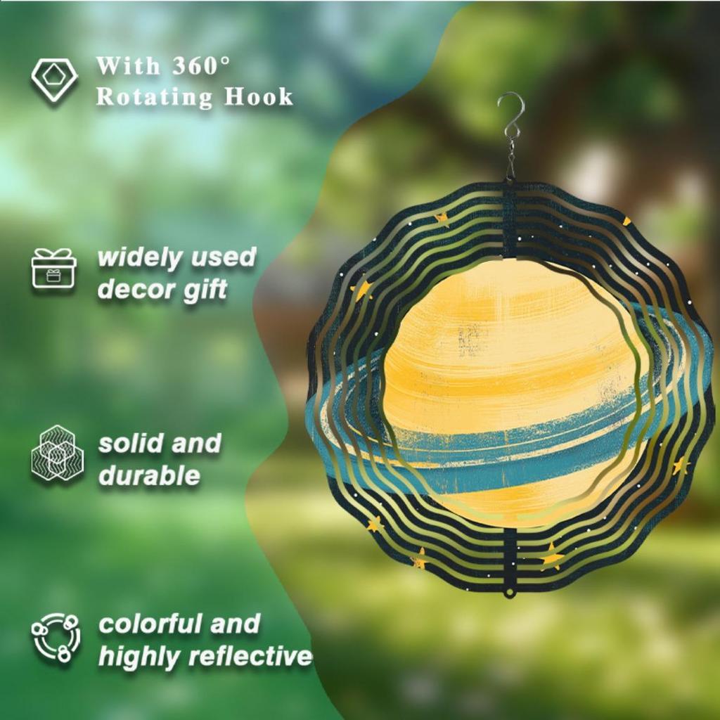 Golden Saturn on Black - Stylish Metallic Wall/Lawn Art for Christmas & Beyond