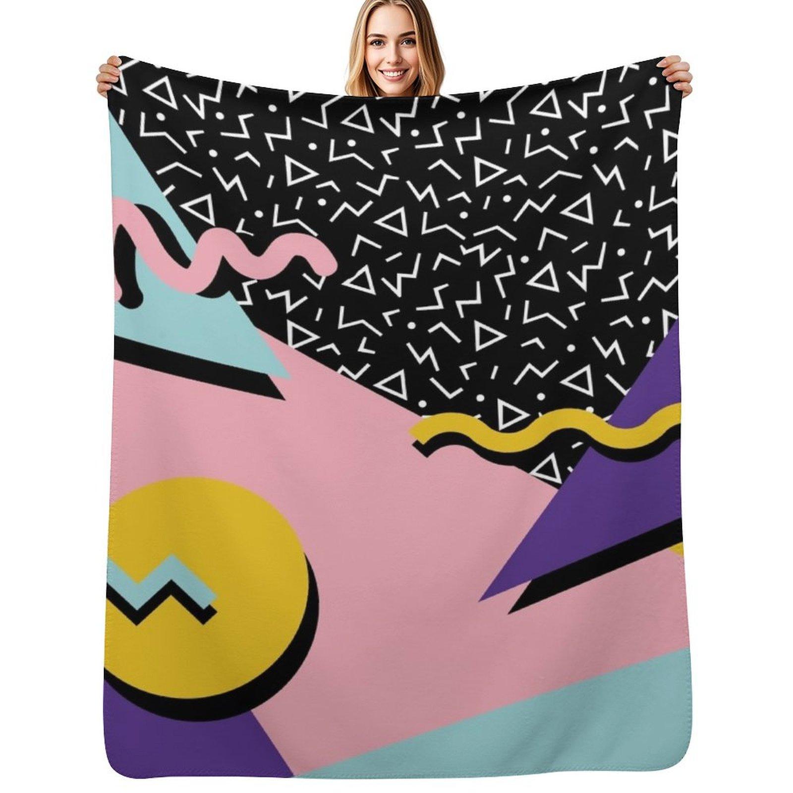 Memphis Pattern 20 - Retro 90s / 80s Throw Blanket Versatile Cozy Throw Blanket for All Occasions Size: 75*100cm, Weight: 230 GSM