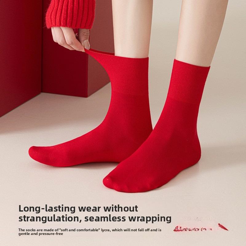 Silk Red Stockings for Men, Red Wedding Socks, Festive Wedding Red Socks, Silk Moisturizing Socks