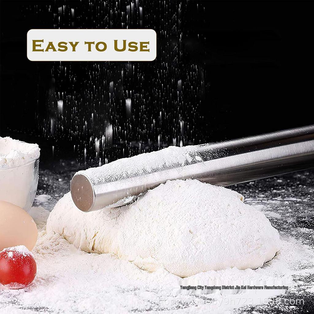 Stainless Steel Hollow Rolling Pin for Dough, Dumplings, Pizza, and Baking