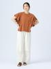 Beams Heart Twill Gauze Frill Sleeve One Size Women's S/S Blouse, Brown,
