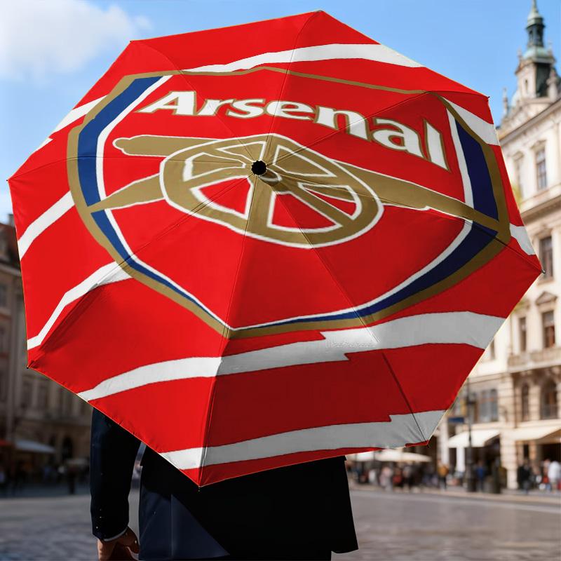 1PC Arsenal Football Club Crest Printed Umbrella Folding umbrella, automatic umbrella 8-Frame for Travel, camping Fan gifts Christmas Gifts