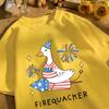 Usa'S Big Goose On A Rocket Design T-Shirt Unisex Cotton Summer Basics Tee Vintage Clothing Unisex Loose Fashion Streetwear