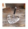 Metal and Acrylic Heart Crystal Pen Holder Set for Office Desk
