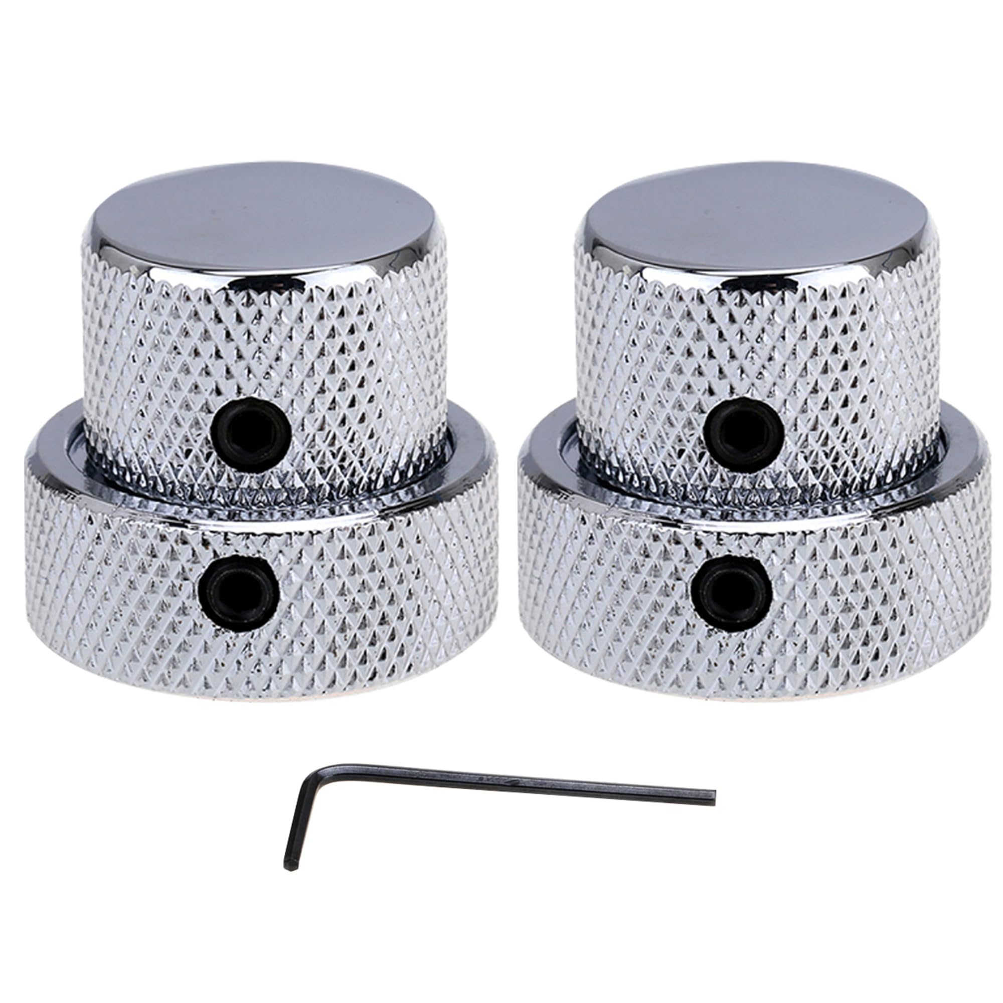 

Musiclily Pro Steel Universal Metal Stack Knobs for Electric Guitar/Bass, Chrome (Set of 2)