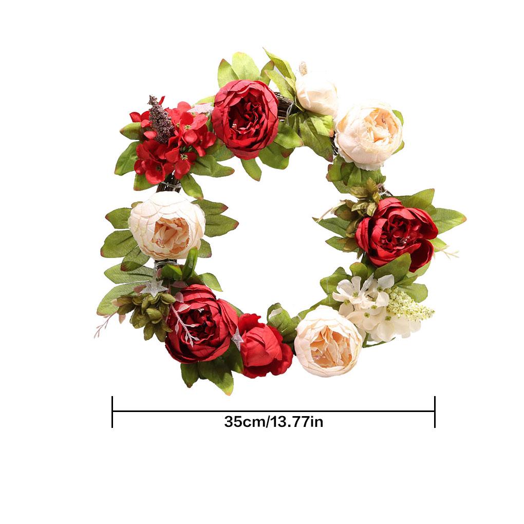 Ewer Artificial Peony Flower Wreath 15.7-Inch Handmade Silk Wreath Wine Red Floral Wreath Artificial Spring Garland for Front Door Wall Wedding Party Home Decor Ewer Artificial Peony Flower Wreath 15.7-Inch Handmade Silk Wreath Wine Red Floral Wreath Artificial Spring Garland for Front Door Wall Wedding Party Home Decor