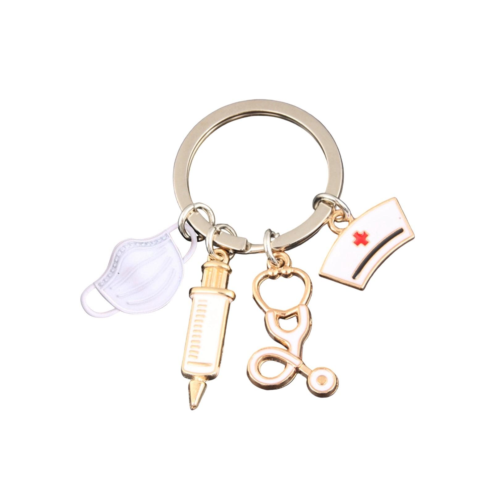 

Брелок ко Дню медсестры, шприц, брелок со стетоскопом One Size белый
