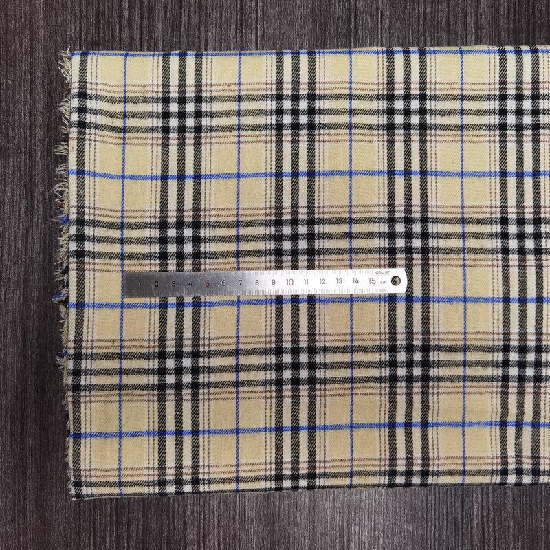 Spot Color-Woven Plaid Jacquard Fabric for Children's Autumn/Winter Brushed Polyester-Cotton Shirts