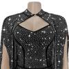 C7292 Europeisk & Amerikansk Mode Dam Sexig Strass Bodycon Genomskinlig Sjal Klänning