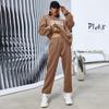 Mode Lässig Große Damen Zweiteilige Frühling Einfarbig Druck Set