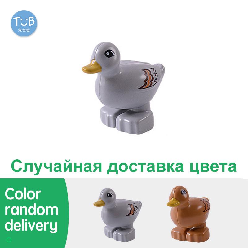 Big Building Blocks Marine Farm Animal Cat Dog Accessories Lion Shark Compatible With Duploed City Education Children Gift Toys
