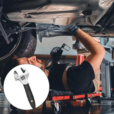 8/10/12inch Ratcheting Adjustable Wrench Pipe Forceps Wide Opening Spanner Antislip Grip Wrench for Maintenance Plumbing