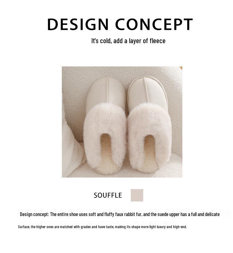 Unisex Suede Cotton Slippers: Warm Furry Indoor Footwear for Autumn & Winter
