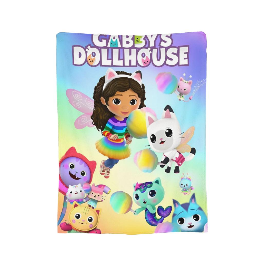 Cartoon Cute Gabby Dollhouse Blanket Velvet Printed  Multi-function Lightweight Throw Blankets for Bedding Car Quilt