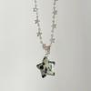 Sternanhänger Halskette Schlüsselbein Kette Gepunkteter Stein Choker Kette Halskette Pullover Kette Feinschmuck Geschenk für Frauen