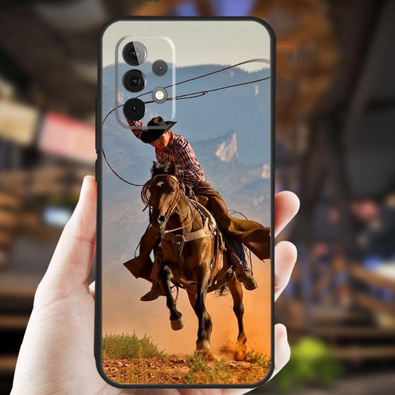 Rodeo Cowboy Lasso Horses Case For Samsung Galaxy A26 A54 A14 A36 A16 A33 A56 A15 A55 A53 A35 A22 A32 A52 A34 A05 A06