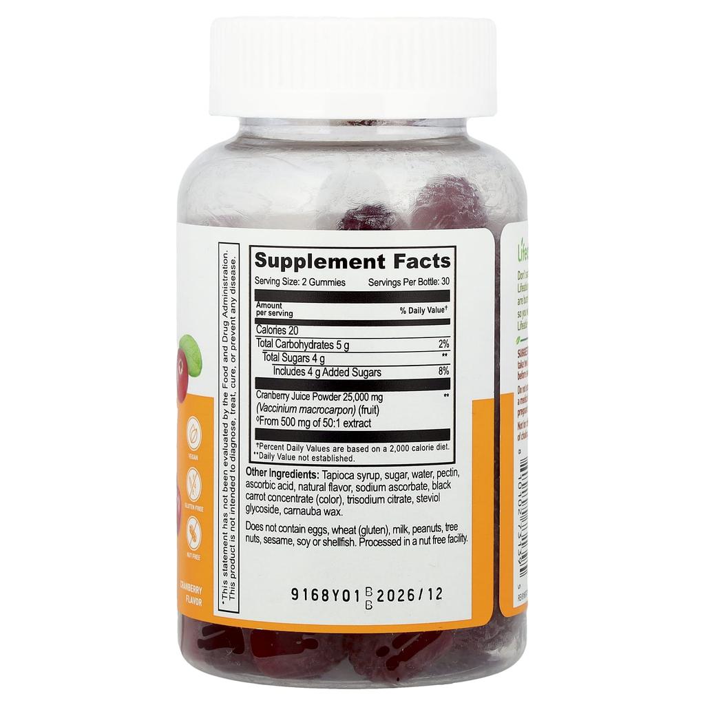 Lifeable Cranberry Gummies, 60 Gummies (12,500mg Per Gummy)