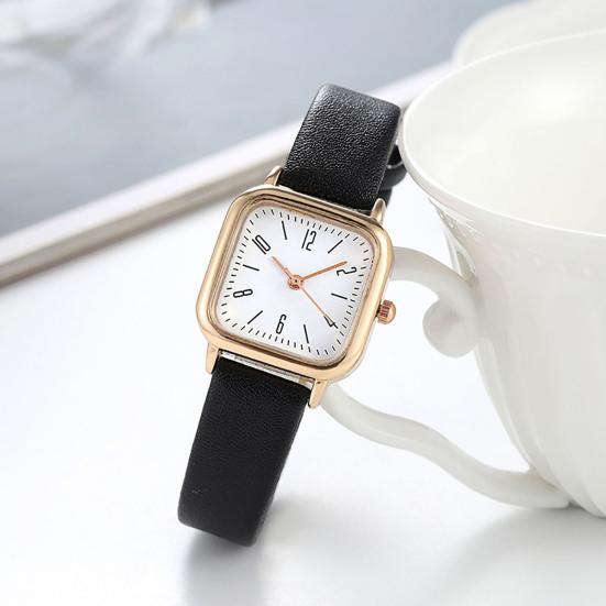 Oidea Orologio Da Donna Rettangolare In Pelle – Vintage Al Quarzo, Oro Rosa/argento, Sottile 0,9 Cm