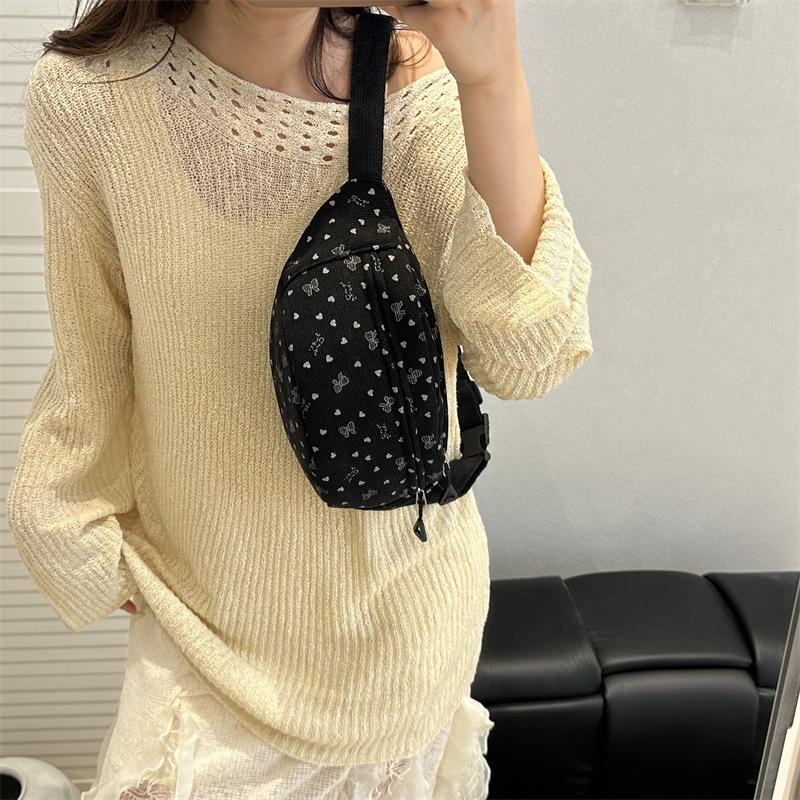 Bedruckte gepunktete Brusttasche Damen neue Damen Umhängetasche Brustbeutel lässig vielseitig Mädchen Handy-Tasche