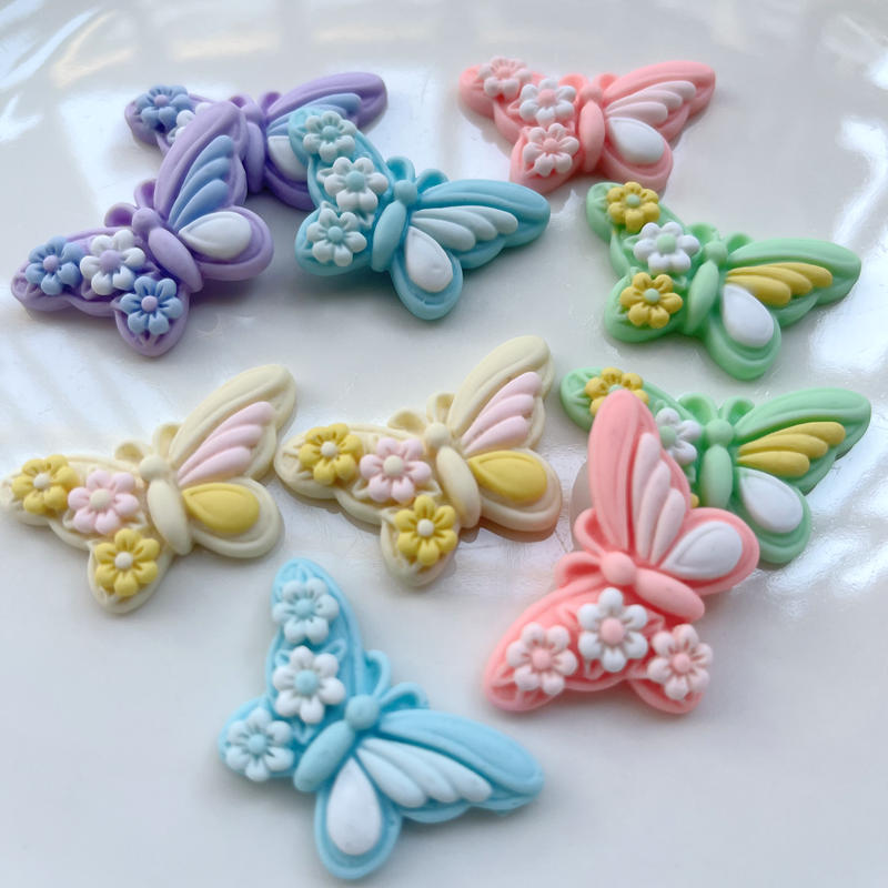 

10 шт. большая бабочка в форме смолы кабочин с плоской задней частью альбом для вырезок Kawai DIY декоративные аксессуары заколка для украшения разноцветный