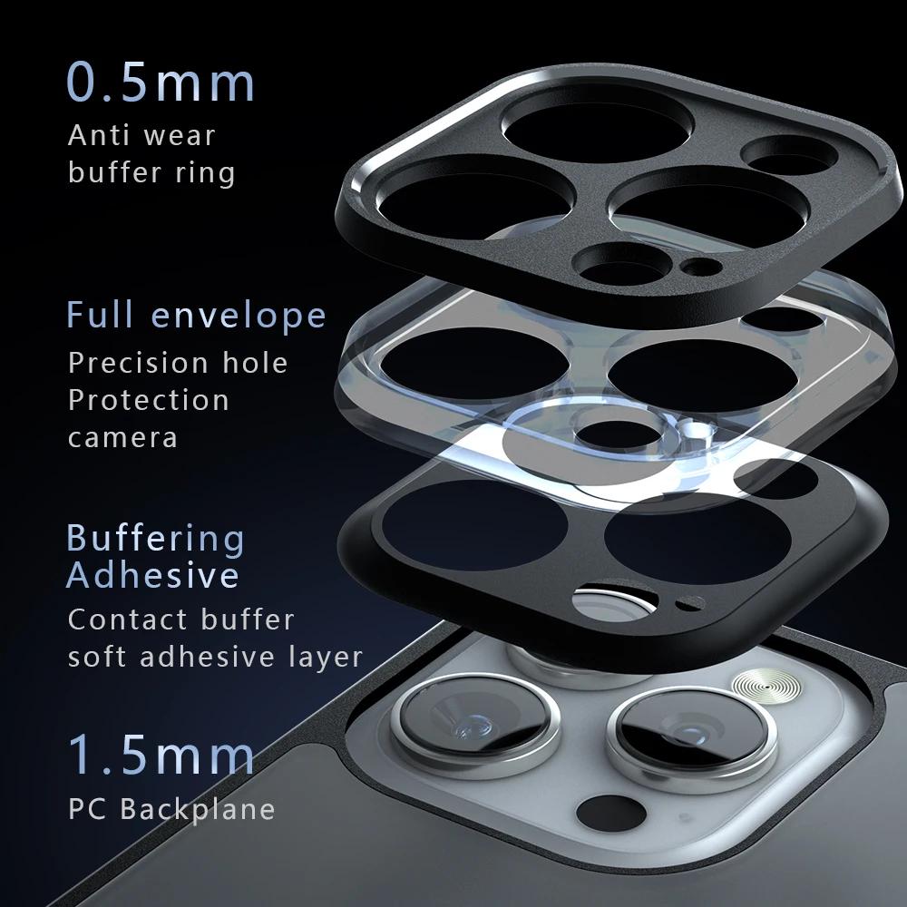 Pentru iPhone 16 16 Pro Max Husă Rezistentă la căderi Magnetică Translucidă PC+TPU Anti-amprentă Mată