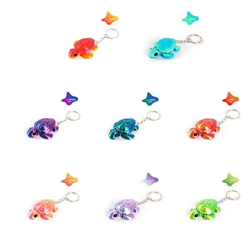 3D-gedruckter Schildkröten-Schlüsselanhänger Mehrgelenkig Beweglich Kreatives Design Simulations-Tier Anhänger Taschenanhänger Zubehör Kindergeschenk