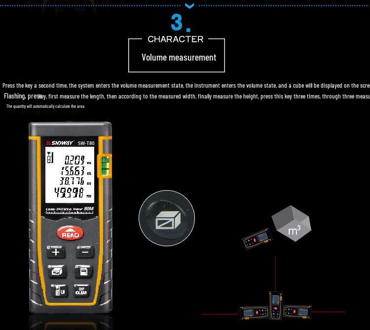 Shen Dawei LDM-T40 Handheld Laser & Infrared Rangefinder Tape Measure