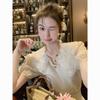 Elegant Lace Ruffle Summer Top Fashion Short Sleeve Blouse
